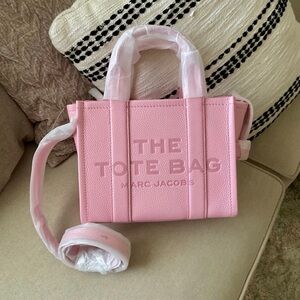 marc jacobs pink leather small tote bag